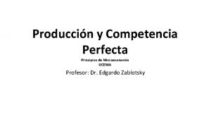 Produccin y Competencia Perfecta Principios de Microeconoma UCEMA