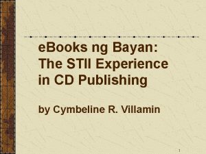 e Books ng Bayan The STII Experience in