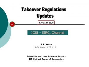 RP 07 th Mar 2020 ICSI SIRC Chennai