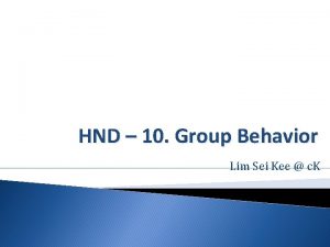 HND 10 Group Behavior Lim Sei Kee c