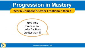 Progression in Mastery Year 5 Compare Order Fractions
