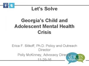 Lets Solve Georgias Child and Adolescent Mental Health
