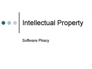 Intellectual Property Software Piracy Software Piracy Copying of