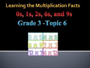 Learning the Multiplication Facts Grade 3 Topic 6