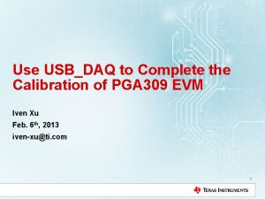 Use USBDAQ to Complete the Calibration of PGA