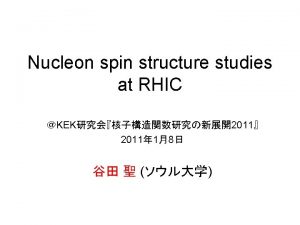 Nucleon spin structure studies at RHIC KEK2011 2011