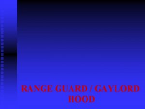 RANGE GUARD GAYLORD HOOD Gaylord Hood FAN THERMOSTAT