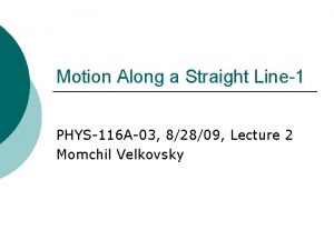 Motion Along a Straight Line1 PHYS116 A03 82809