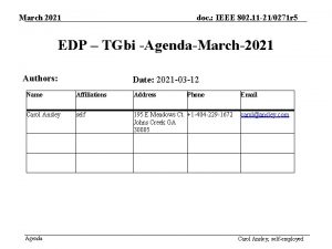 March 2021 doc IEEE 802 11 210271 r