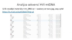 Analza sekvenc HVI mt DNA 1 IS studijn