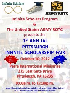 Infinite Scholars Program The United States ARMY ROTC