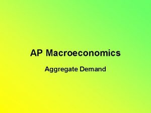 AP Macroeconomics Aggregate Demand Aggregate Demand Aggregate Demand
