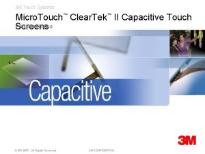 3 M Touch Systems Micro Touch Clear Tek