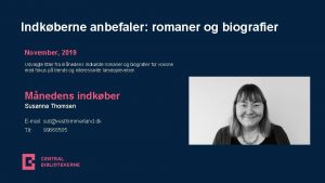 Indkberne anbefaler romaner og biografier November 2019 Udvalgte