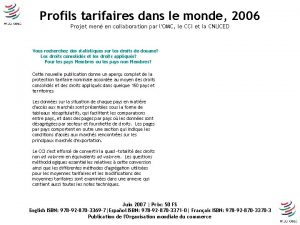 Profils tarifaires dans le monde 2006 Projet men