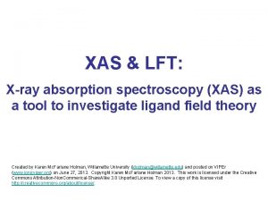 XAS LFT Xray absorption spectroscopy XAS as a