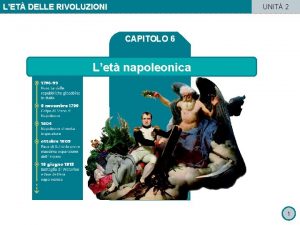 LET DELLE RIVOLUZIONI UNIT 2 CAPITOLO 6 Let