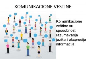 KOMUNIKACIONE VESTINE Komunikacione vetine su sposobnost razumevanja jezika