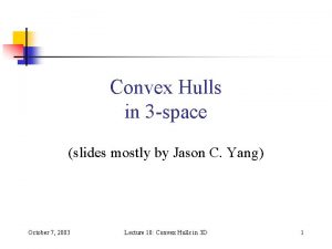 Convex Hulls in 3 space slides mostly by