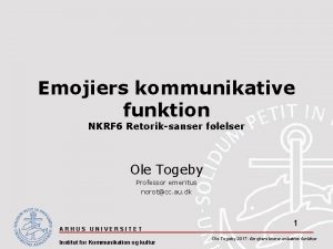 Emojiers kommunikative funktion NKRF 6 Retoriksanser flelser Ole