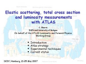 Elastic scattering total cross section and luminosity measurements