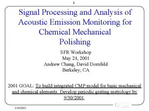 1 Signal Processing and Analysis of Acoustic Emission