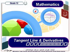 Grade 12 Mathematics Tangent Line Derivatives Mathematics Proper