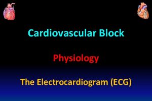 Cardiovascular Block Physiology The Electrocardiogram ECG Intended learning