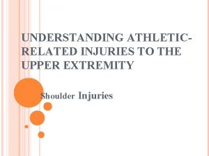 UNDERSTANDING ATHLETICRELATED INJURIES TO THE UPPER EXTREMITY Shoulder