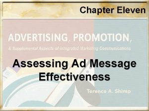 Chapter Eleven Assessing Ad Message Effectiveness Chapter Eleven