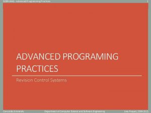 SOEN 6441 Advanced Programming Practices 1 Click to