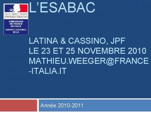 LESABAC 1 LATINA CASSINO JPF LE 23 ET