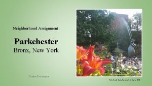 Neighborhood Assignment Parkchester Bronx New York Diana Ferreyra
