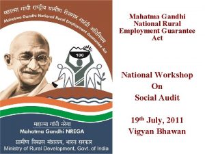 Mahatma Gandhi National Rural Employment Guarantee Act National