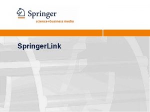 Springer Link 2 Home Page A caixa de