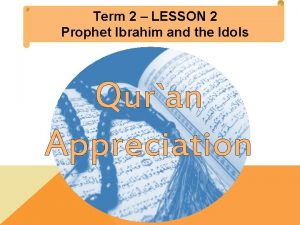 Term 2 LESSON 2 Prophet Ibrahim and the