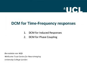DCM for TimeFrequency responses 1 2 DCM for