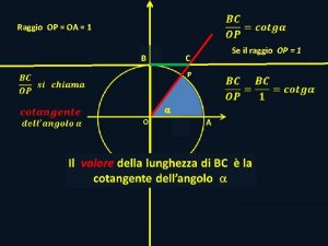 Raggio OP OA 1 B Se il raggio