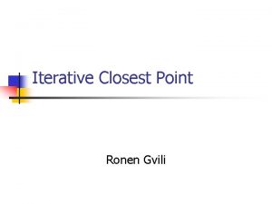 Iterative Closest Point Ronen Gvili The Problem n