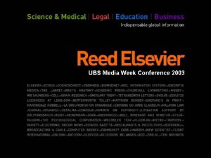 UBS Media Week Conference 2003 Strong Asset Base