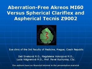 AberrationFree Akreos MI 60 Versus Spherical Clariflex and