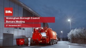 Wokingham Borough Council Bursars Meeting 2 nd November