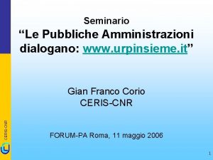 Seminario Le Pubbliche Amministrazioni dialogano www urpinsieme it