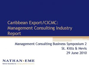 Caribbean ExportCICMC Management Consulting Industry Report Management Consulting