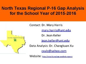 North Texas Regional P16 Gap Analysis for the