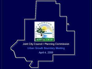 Joint City Council Planning Commission Urban Growth Boundary