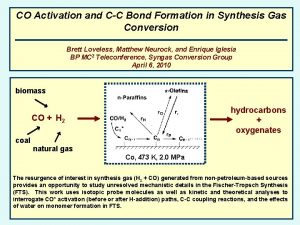 CO Activation and CC Bond Formation in Synthesis