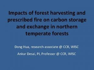 Impacts of forest harvesting and prescribed fire on