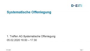 Systematische Offenlegung 1 Treffen AG Systematische Offenlegung 05