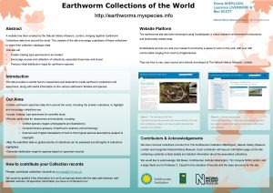 Earthworm Collections of the World http earthworms myspecies